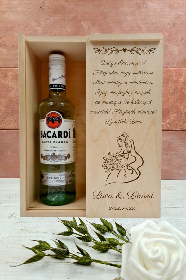 Menyasszony Örömanya köszöntő Whiskeys ajándék díszdoboz