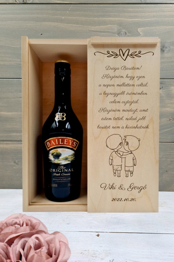 Barátok Barát köszöntő italos ajándék díszdoboz