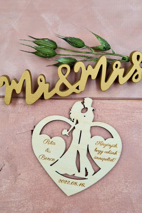 Örökké együtt esküvői vendégköszöntő ajándék hűtőmágnes