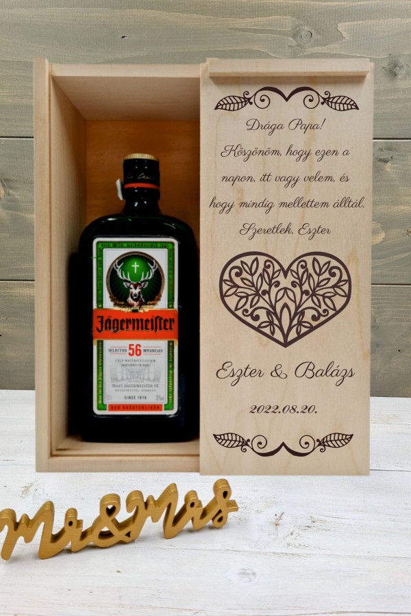 Szívbe zárt levelek Nagypapa köszöntő italos ajándék díszdoboz