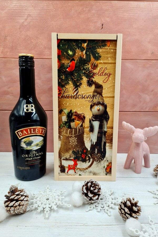 Hóember karácsonyi italos ajándékdoboz