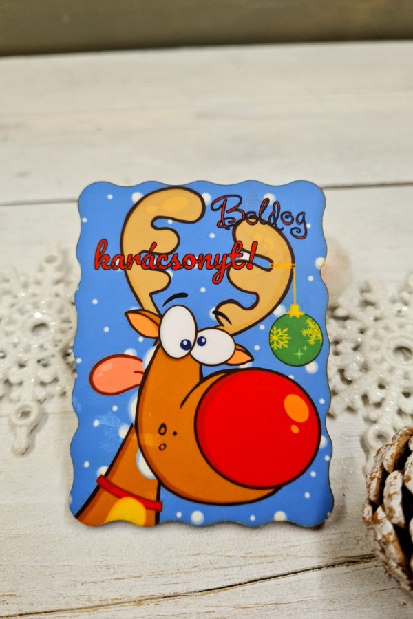 Bamba szarvas karácsonyi hűtőmágnes