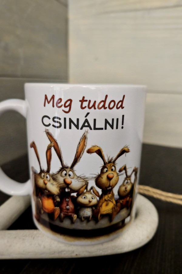 Motívációs nyuszis bögre