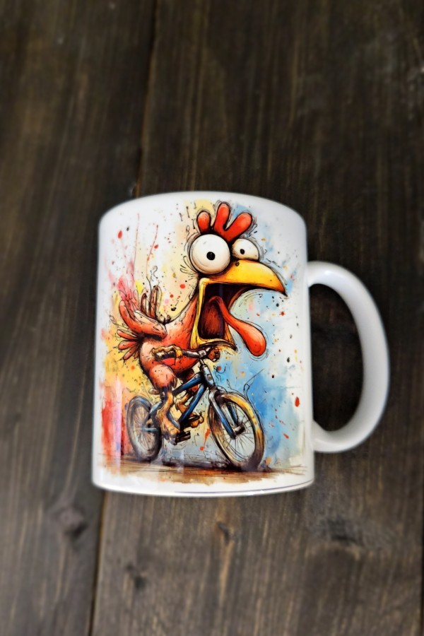 Vicces kakas bögre bicikliseknek