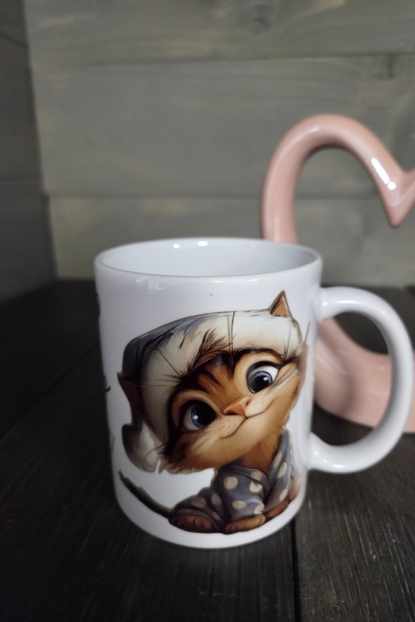 Cuki cica mintás karácsonyi bögre