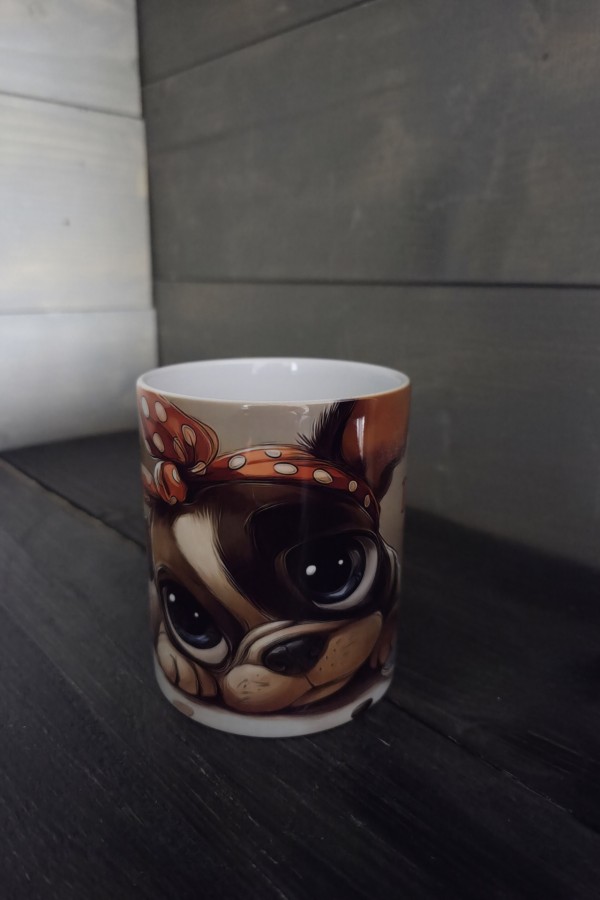 Francia bulldog mintás bögre