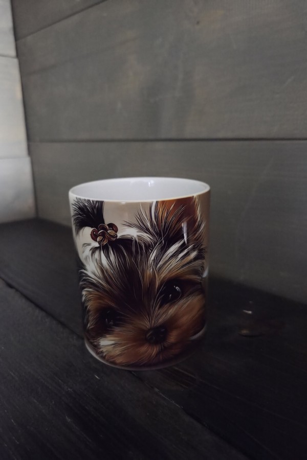 Yorkshire kutyus mintás névre szóló bögre