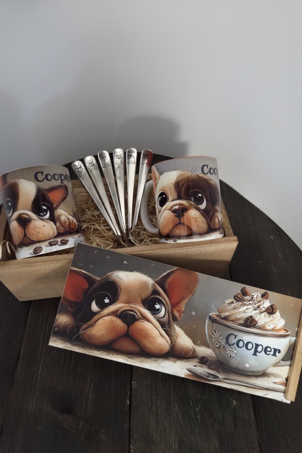 MySweetDog Bulldog bögre és kiskanál szett díszdobozban