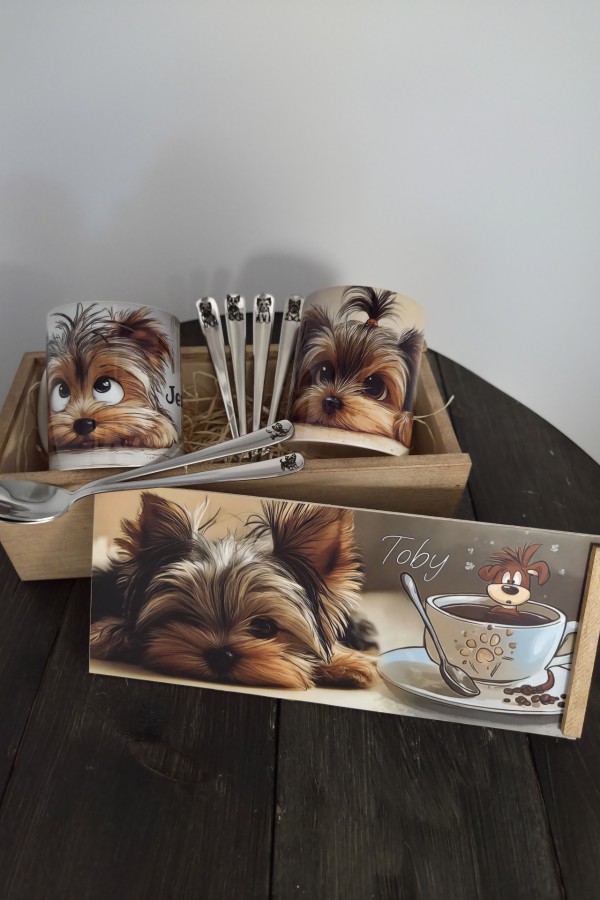 MySweetDog Yorki bögre és kiskanál szett díszdobozban