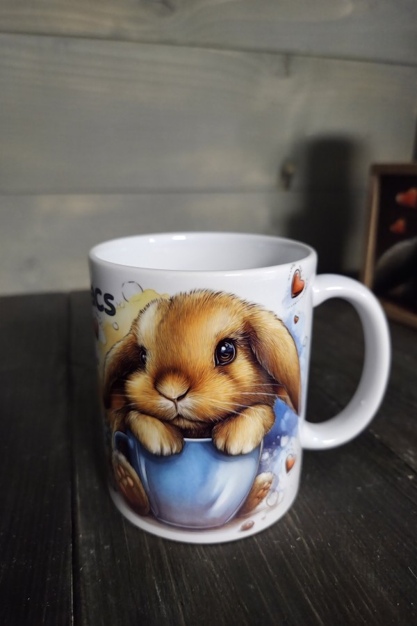 Egyedi névre szóló nyuszis bögre 