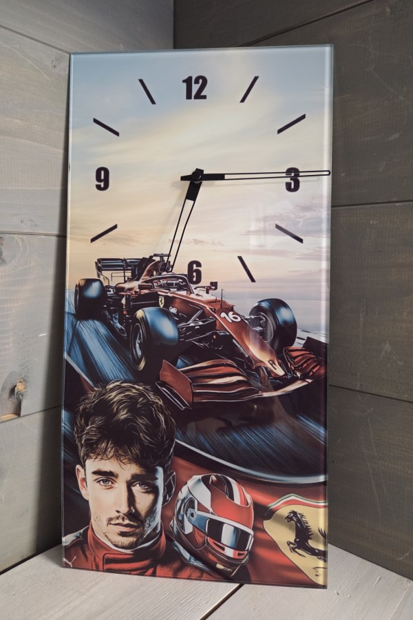 F1 Charles Leclerc üveg falióra 