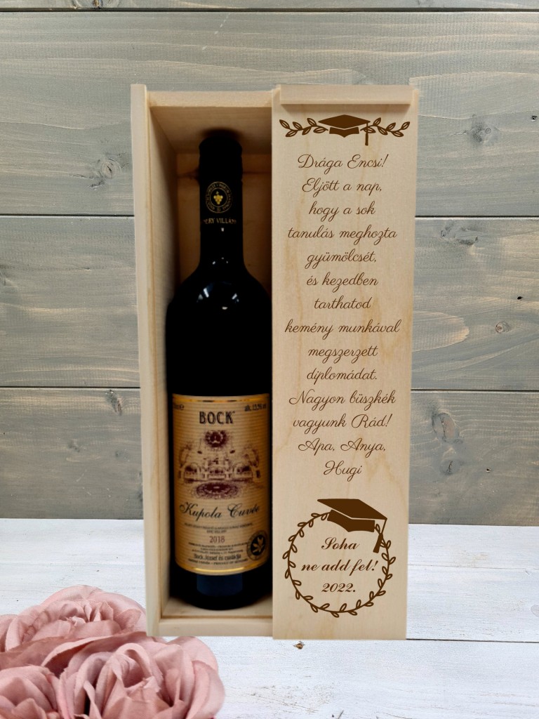 Gratuláció boros doboz diplomaosztóra