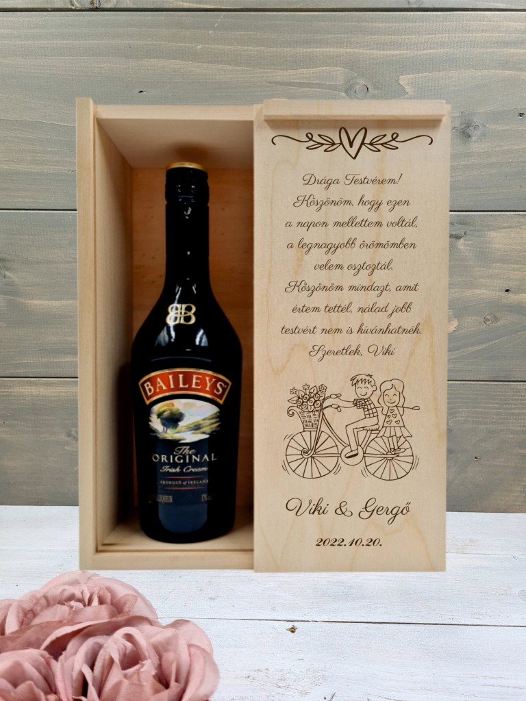 Bolondos Tesók Testvér köszöntő italos ajándék díszdoboz