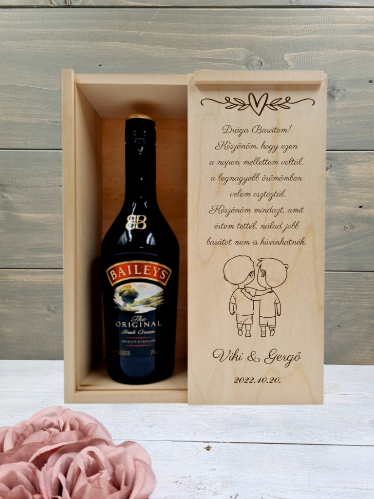 Barátok Barát köszöntő italos ajándék díszdoboz