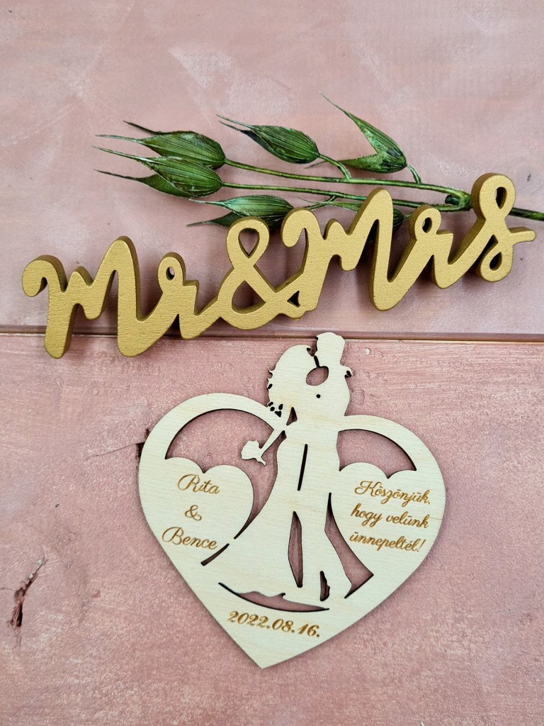Örökké együtt esküvői vendégköszöntő ajándék hűtőmágnes