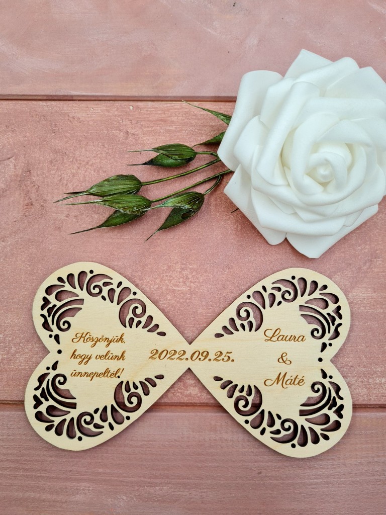 Végtelen esküvői vendégköszöntő ajándék hűtőmágnes