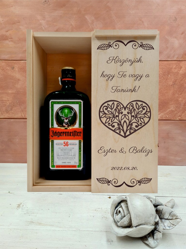 Szívbe zárt levelek Tanú köszöntő italos ajándék díszdoboz