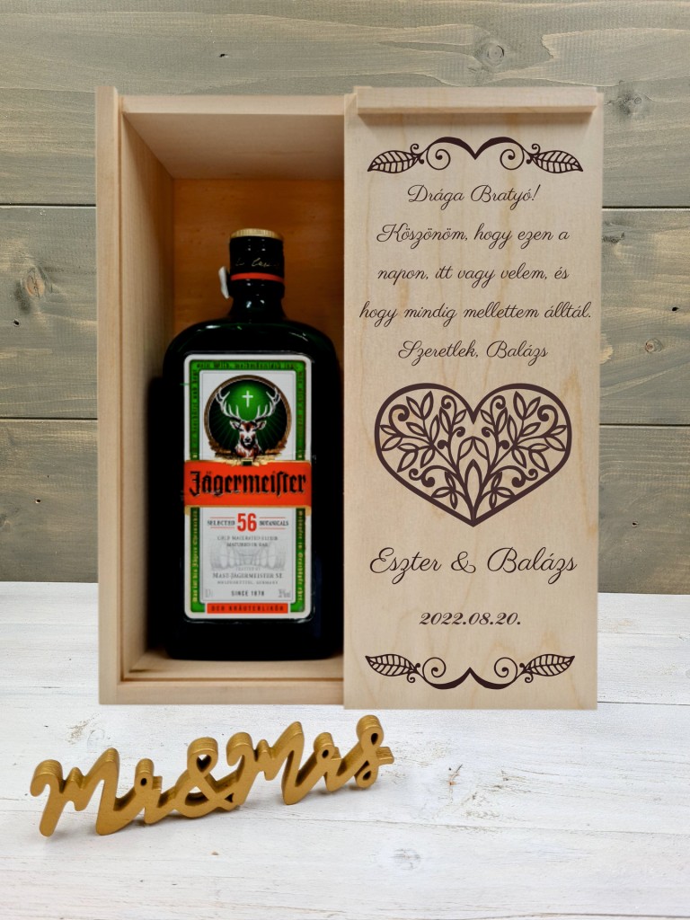  Szívbe zárt levelek Testvér köszöntő italos ajándék díszdoboz