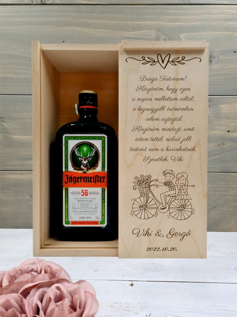 Bolondos Tesók Testvér köszöntő italos ajándék díszdoboz