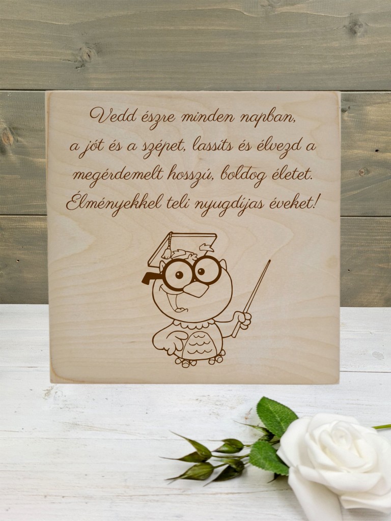 Baglyos ajándékdoboz nyugdíjazásra