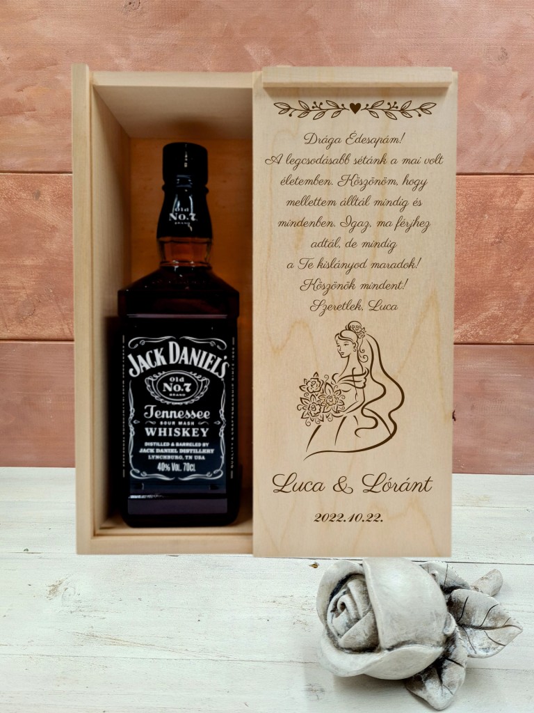 Menyasszony Örömanya köszöntő Whiskeys ajándék díszdoboz