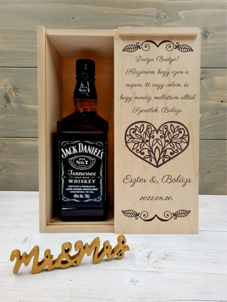  Szívbe zárt levelek Testvér köszöntő italos ajándék díszdoboz