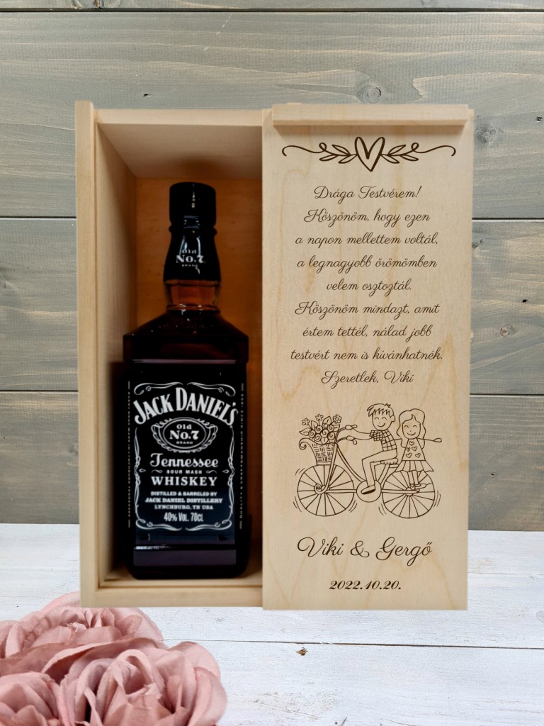 Bolondos Tesók Testvér köszöntő italos ajándék díszdoboz