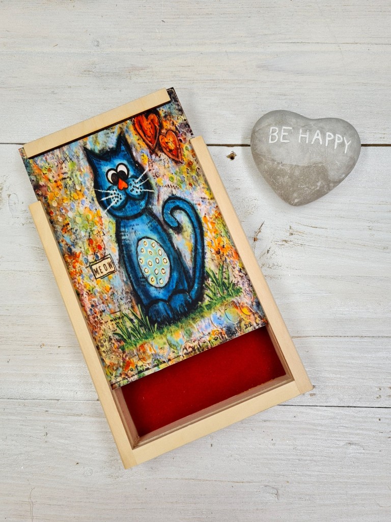 Kék macska ajándék díszdoboz