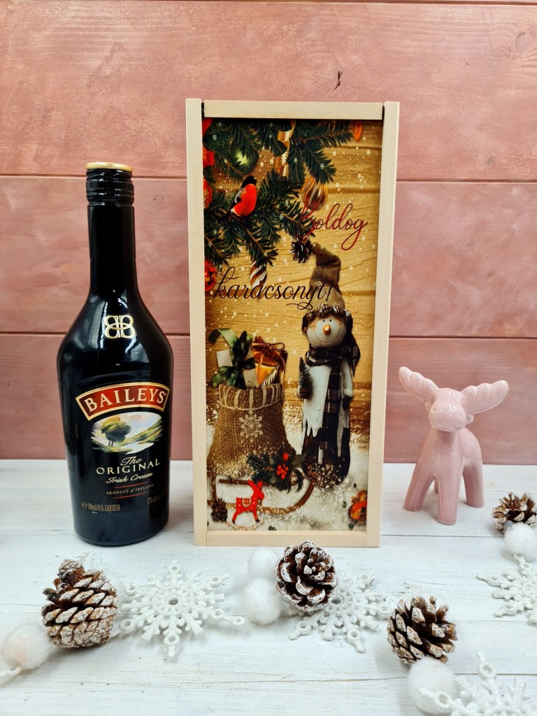 Hóember karácsonyi italos ajándékdoboz