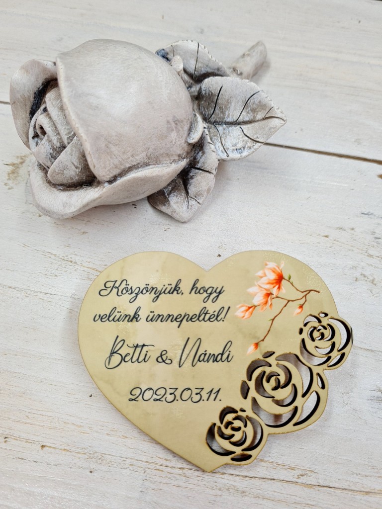 Tavasz esküvői vendégköszöntő ajándék hűtőmágnes