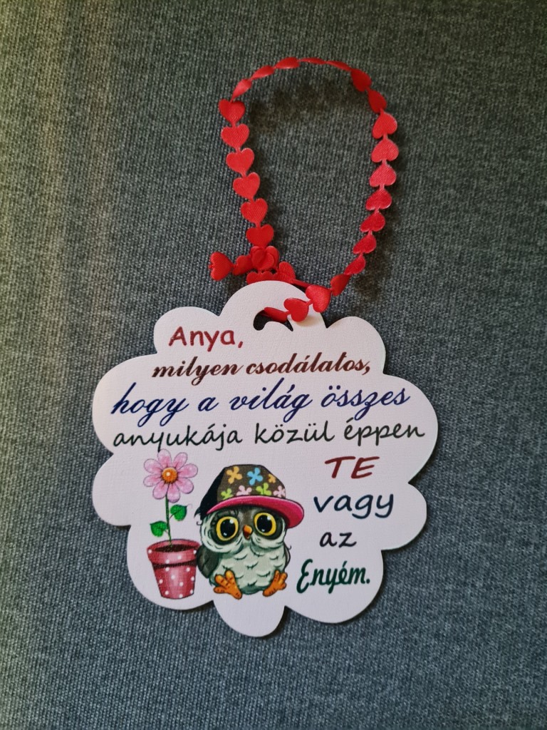 Anyák napi baglyos ajándék táblácska