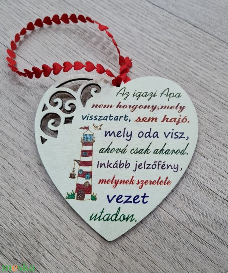 Ajándék szív táblácska apáknak szülinapra