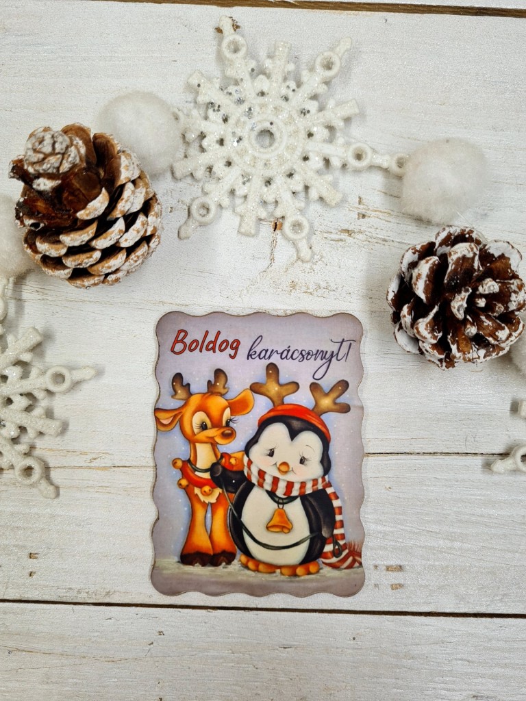 Jó barátok karácsonyi ajándék hűtőmágnes