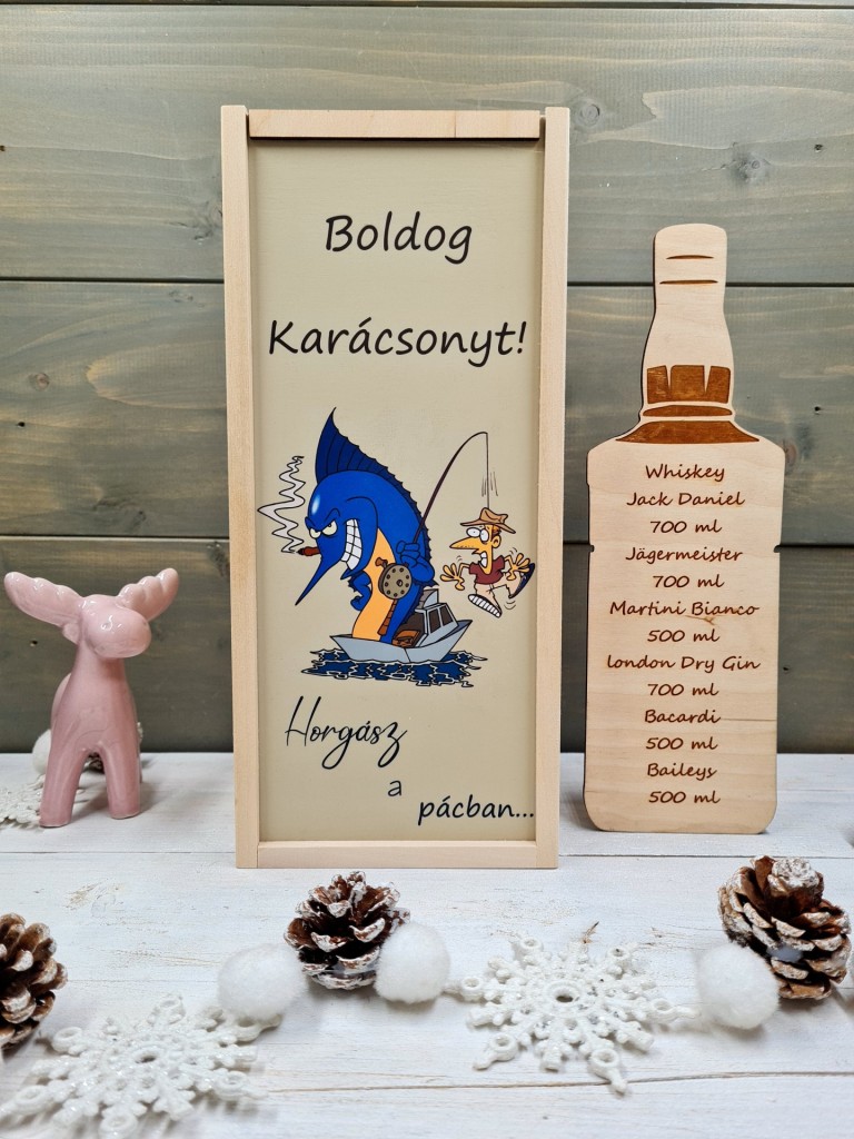 Horgász a pácban italos ajándékdoboz karácsonyra