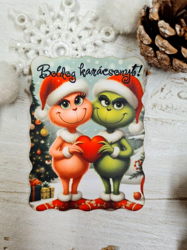 Grincs karácsony hűtőmágnes