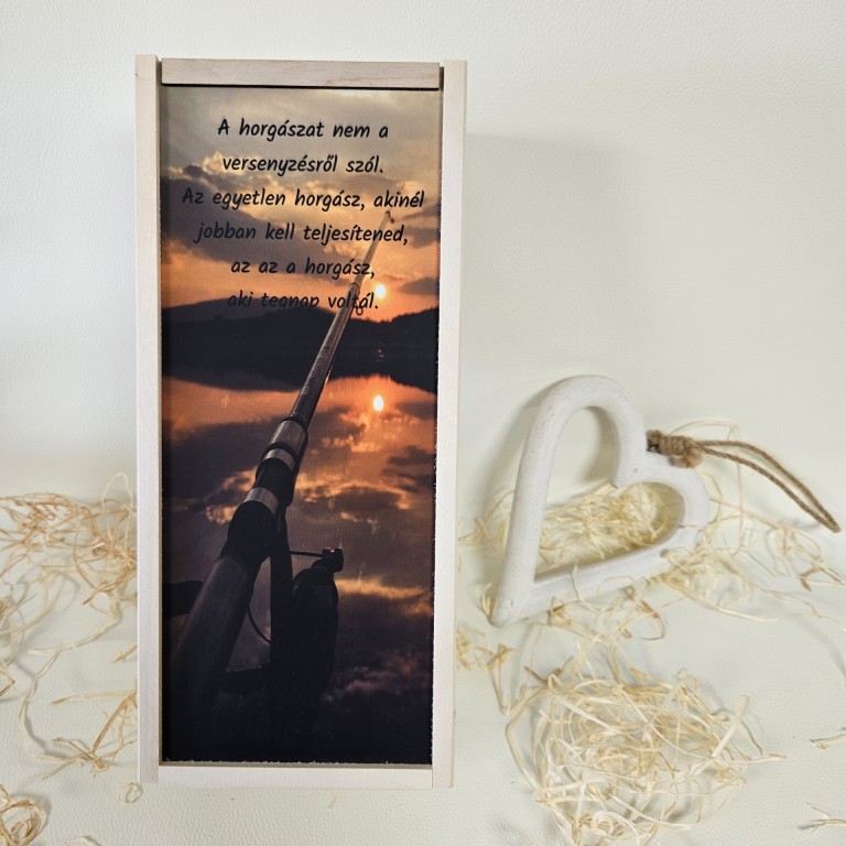 Horgász italos ajándék díszdoboz