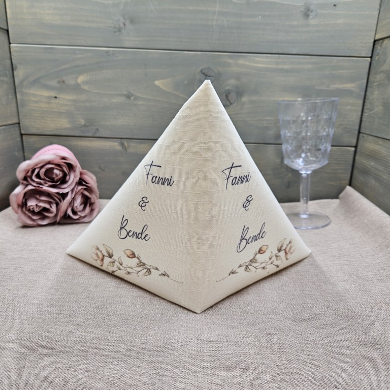 Virágszál egyedi esküvői textilhatású szalvéta