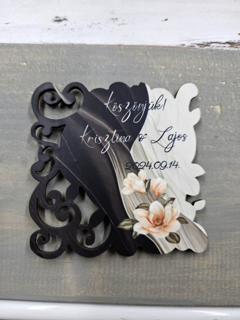 Hullámok vendégköszöntő ajándék hűtőmágnes esküvőre