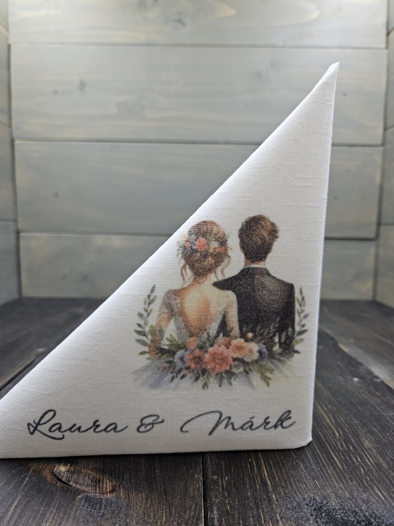 Nászpár esküvői szalvéta