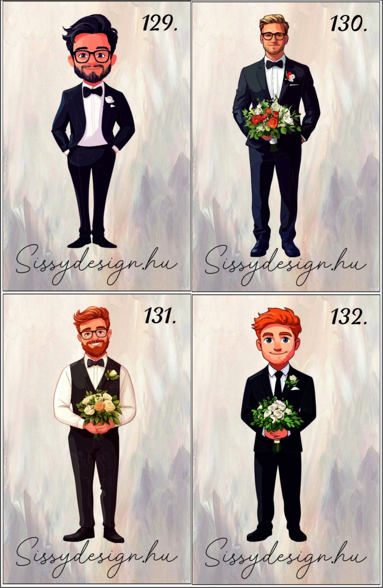 Vőlegény színes Szülőköszöntő italos doboz esküvőre