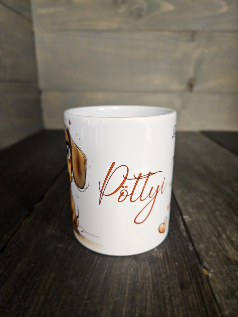 Cuki tacskó lány mintás bögre