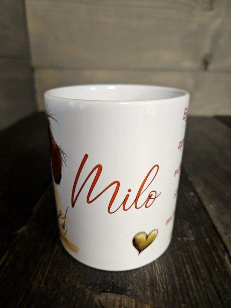 Cuki tacskó fiú mintás bögre 