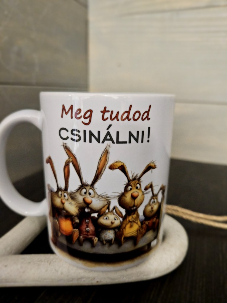 Motívációs nyuszis bögre