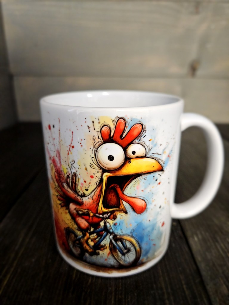 Vicces kakas bögre bicikliseknek