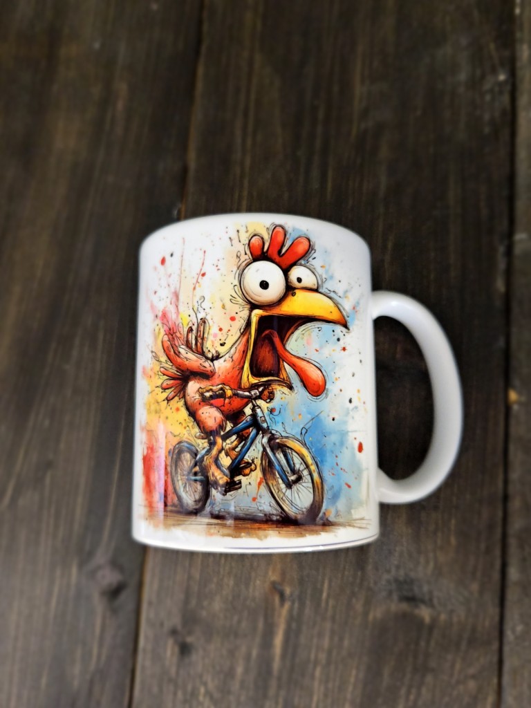 Vicces kakas bögre bicikliseknek