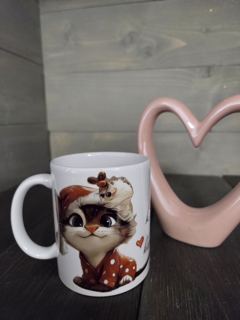 Cuki cica mintás karácsonyi bögre