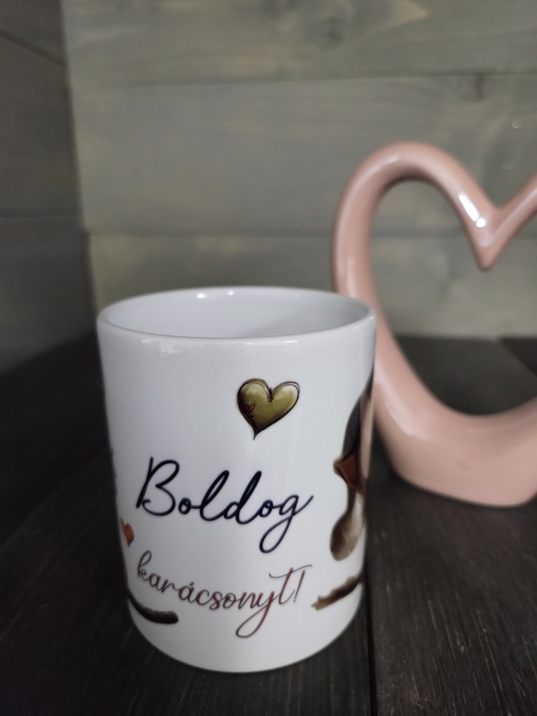 Cuki cica mintás karácsonyi bögre