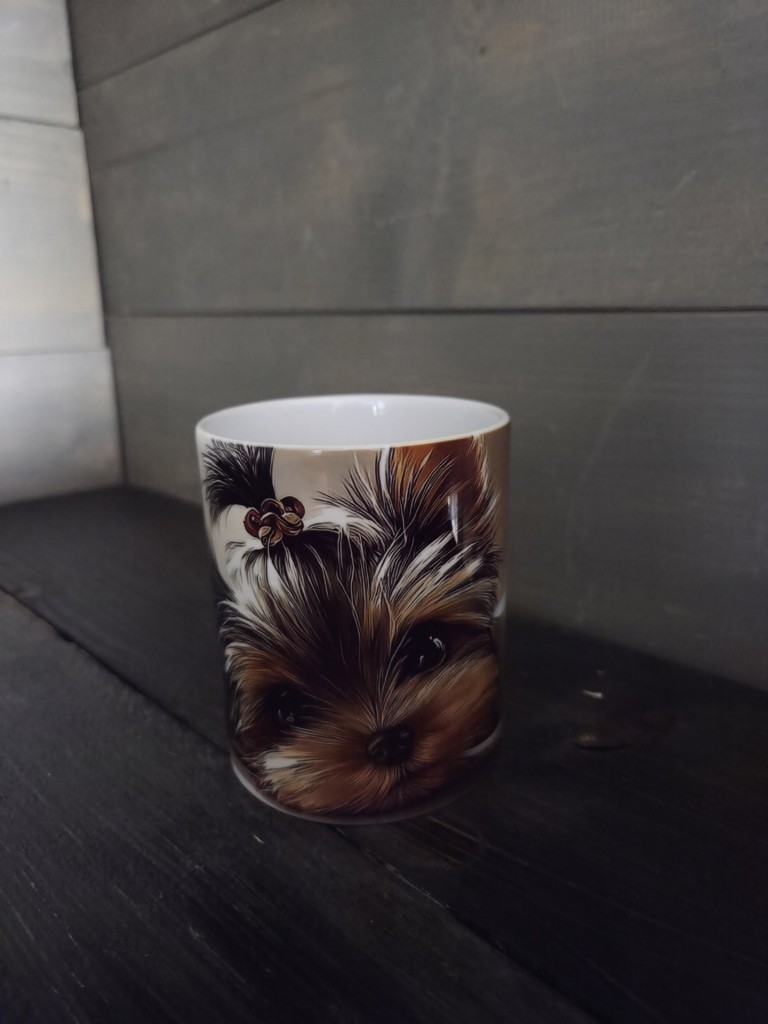 Yorkshire kutyus mintás névre szóló bögre