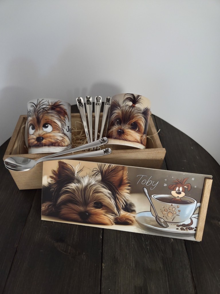 MySweetDog Yorki bögre és kiskanál szett díszdobozban