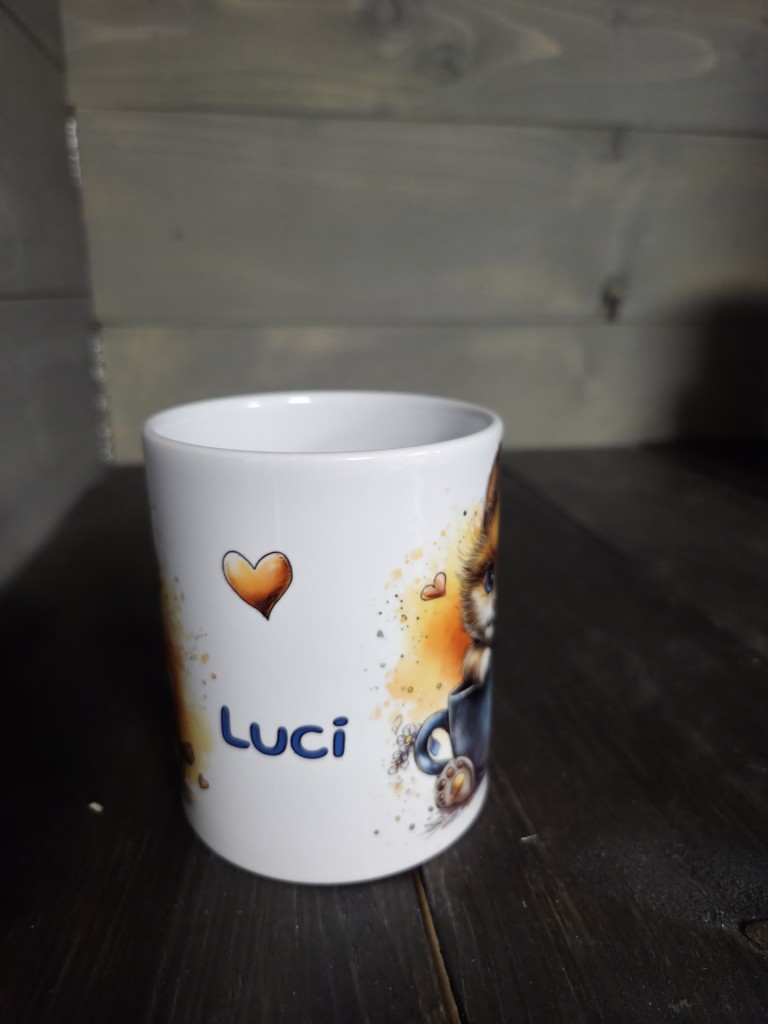 Egyedi névre szóló cicás bögre